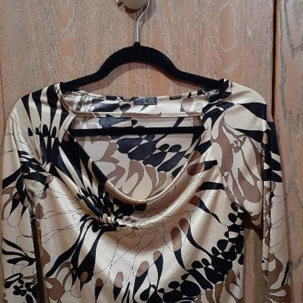 Fancy Brown & Black Print Top